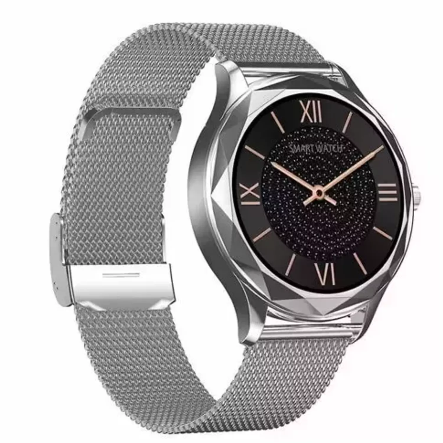 Smartwatch damski Garett Lady Ann RT srebrny,stalowy na bransolecie ⌚ (1).webp